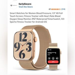 NIB Smartwatch Bluetooth Call 1.9" HD Bluetooth Full Touch Sport Health Monitors